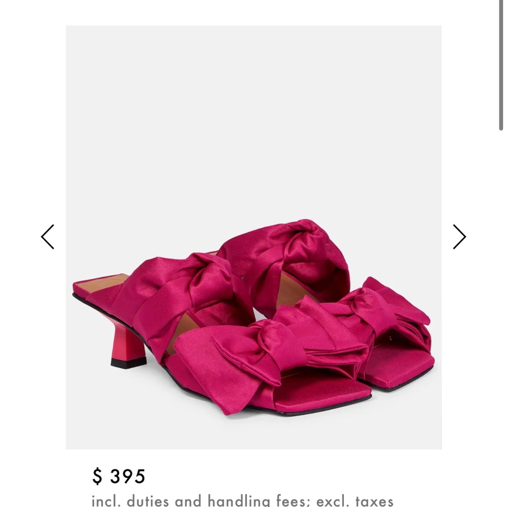 New GANNI size 9 kitten heel bow mules